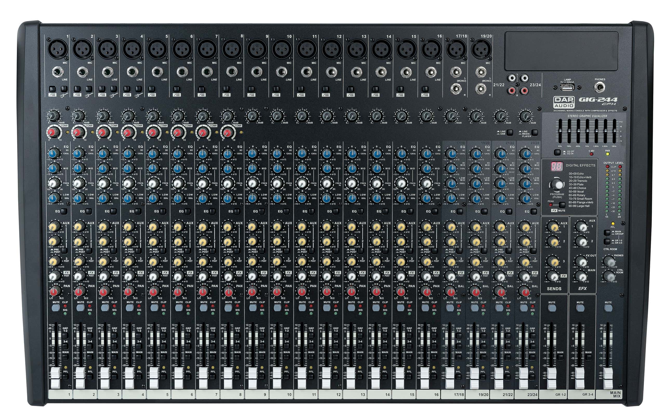 Ljudmixer DAP GIG-244CFX 24 Channel Mixer with dynamics and DSP - DAP | Bellalite Ljudmixer DAP GIG-244CFX 24 Channel Mixer with dynamics and DSP - DAP | Bellalite