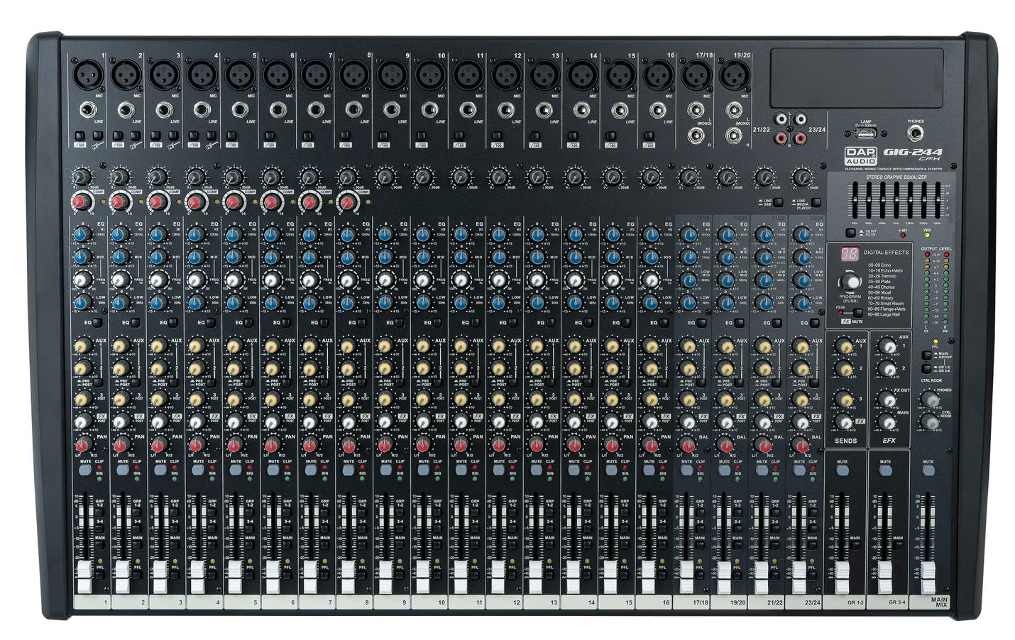 Ljudmixer DAP GIG-244CFX 24 Channel Mixer with dynamics and DSP - DAP | Bellalite Ljudmixer DAP GIG-244CFX 24 Channel Mixer with dynamics and DSP - DAP | Bellalite