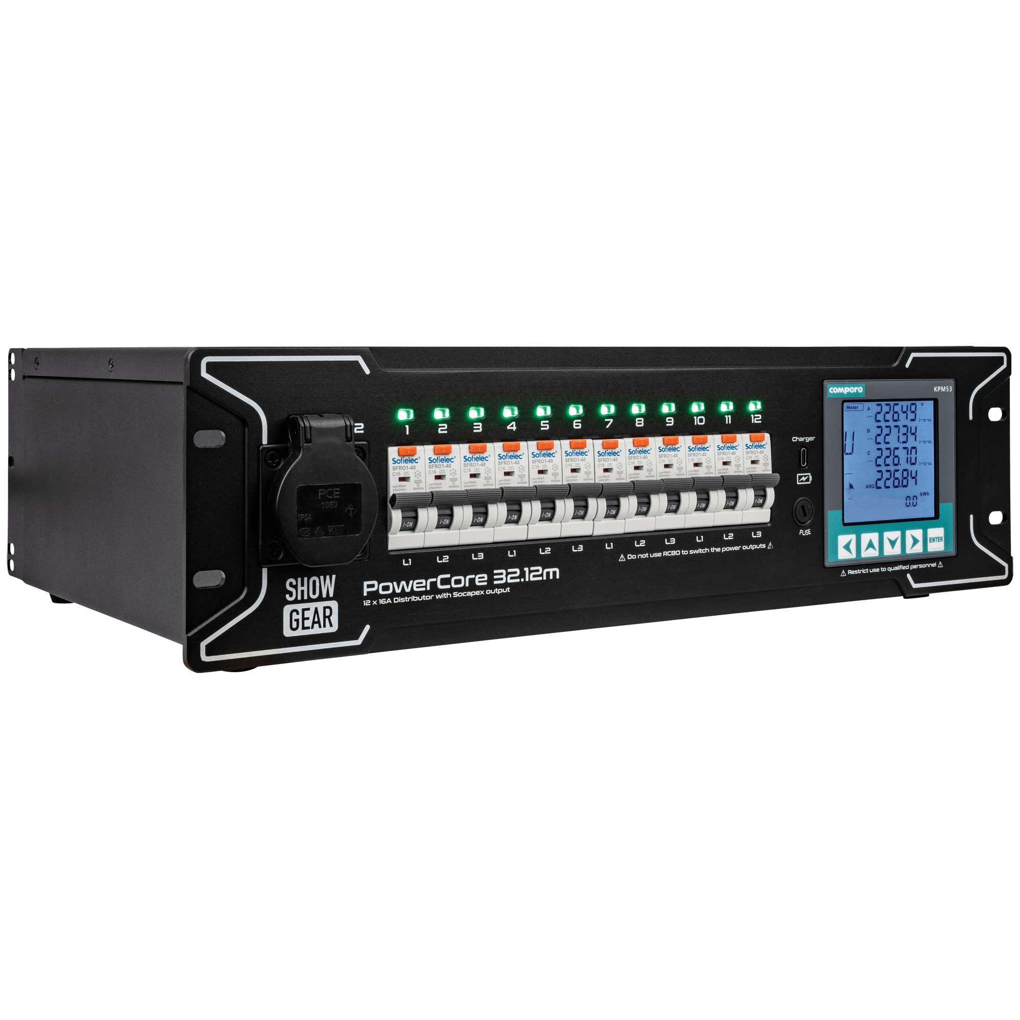 PowerCore 32.12m 1+6x Schuko + 2x 16-Pin Multi - Showgear | Bellalite PowerCore 32.12m 1+6x Schuko + 2x 16-Pin Multi - Showgear | Bellalite