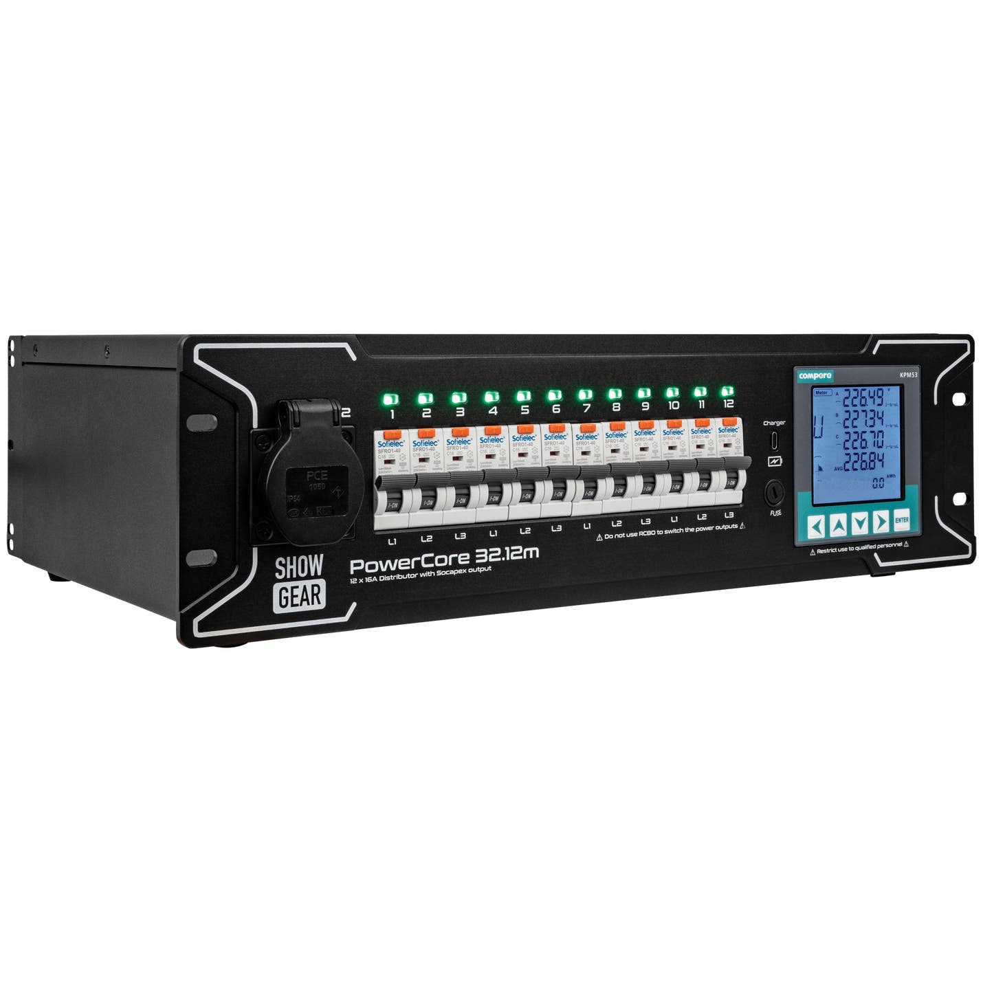 PowerCore 32.12m 1+6x Schuko + 2x 16-Pin Multi - Showgear | Bellalite PowerCore 32.12m 1+6x Schuko + 2x 16-Pin Multi - Showgear | Bellalite