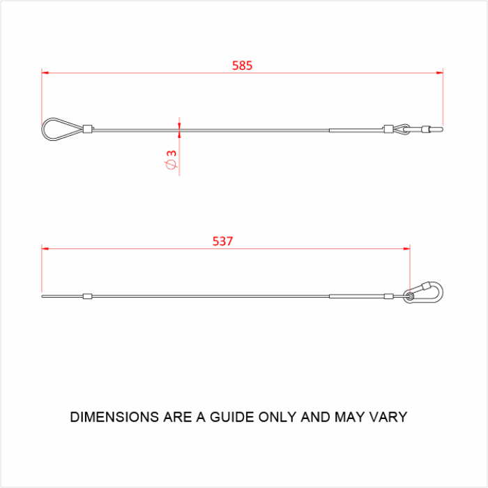 Doughty All Weather Säkerhetswire 58,5cm 15kg 3mm - Doughty | Bellalite