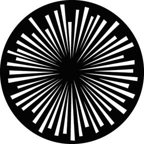 Radial Lines Metallgobo, B-Size (86mm) - Rosco | Bellalite Radial Lines Metallgobo, B-Size (86mm) - Rosco | Bellalite