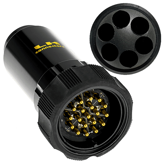 LKS 19-Pin Socapex Style Kabelhane f. Piska 6x2,5mm² Standard Låsring - LK Connectors | Bellalite