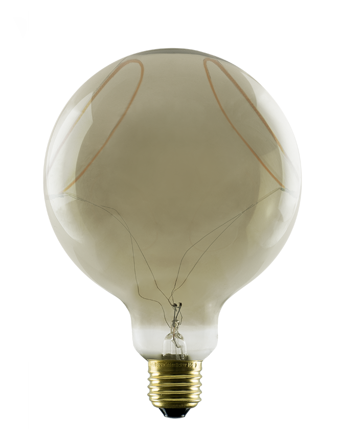 Segula Illusion Line LED Globe 125 Two Crescent Smokey E27 8W 400lm 1900K - Segula | Bellalite