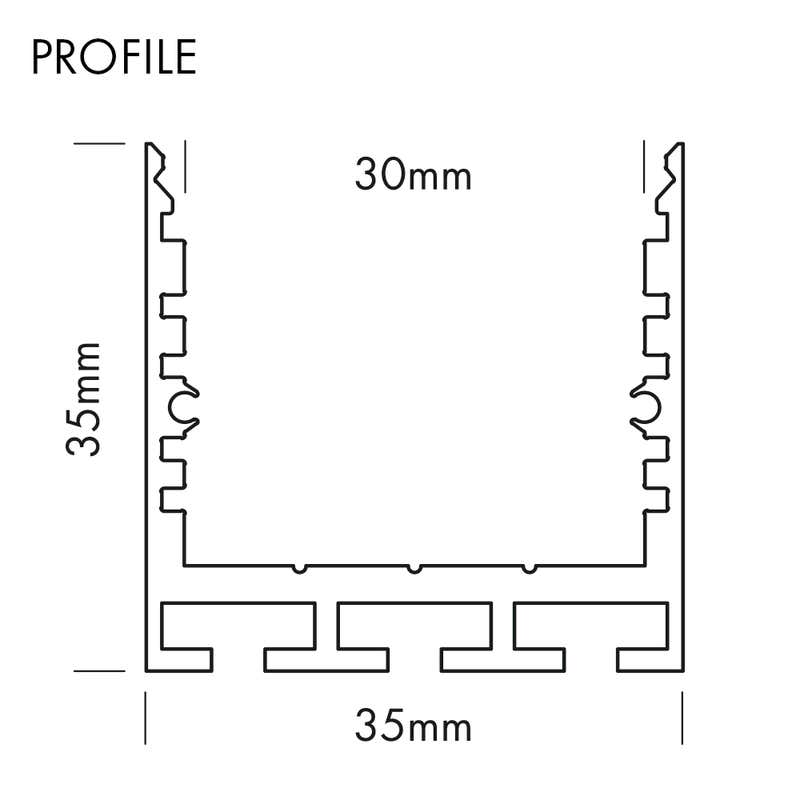 Aluminiumprofil SQ-Line Standard 24, 5m Alu - PROLED | Bellalite Aluminiumprofil SQ-Line Standard 24, 5m Alu - PROLED | Bellalite