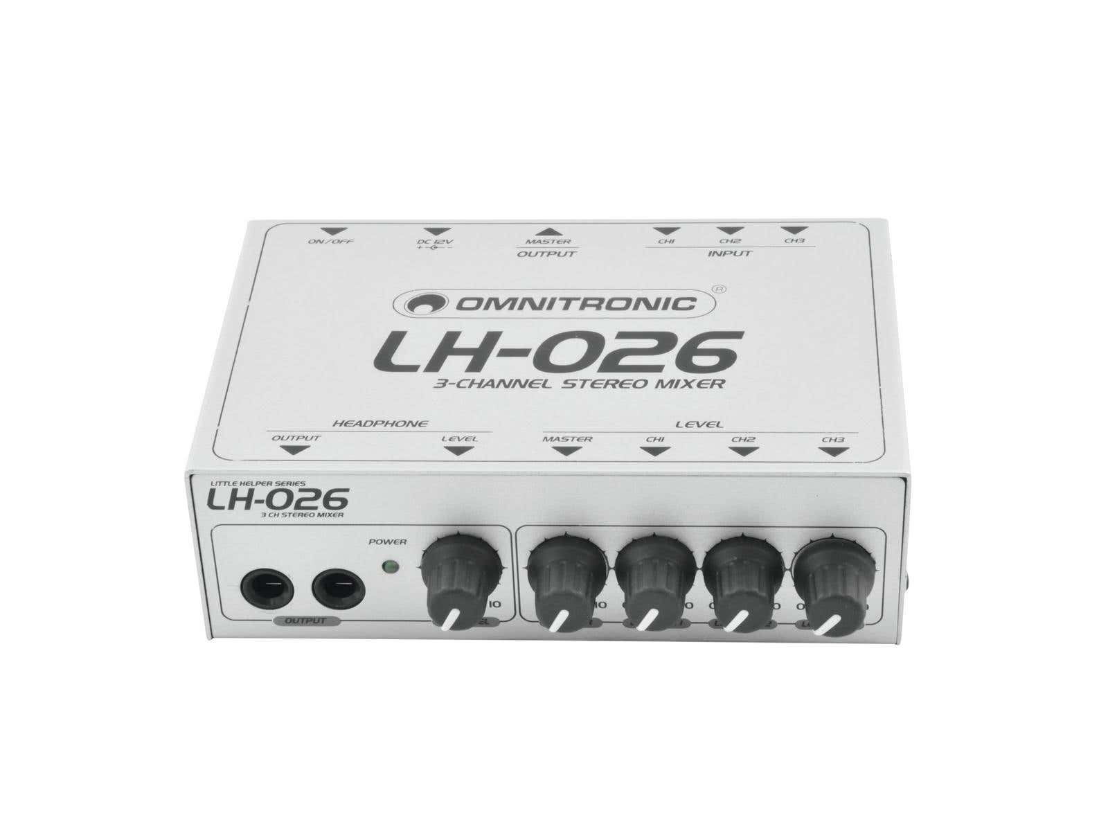 Little Helper LH-026 3-Channel Stereo Mixer - Omnitronic | Bellalite Little Helper LH-026 3-Channel Stereo Mixer - Omnitronic | Bellalite