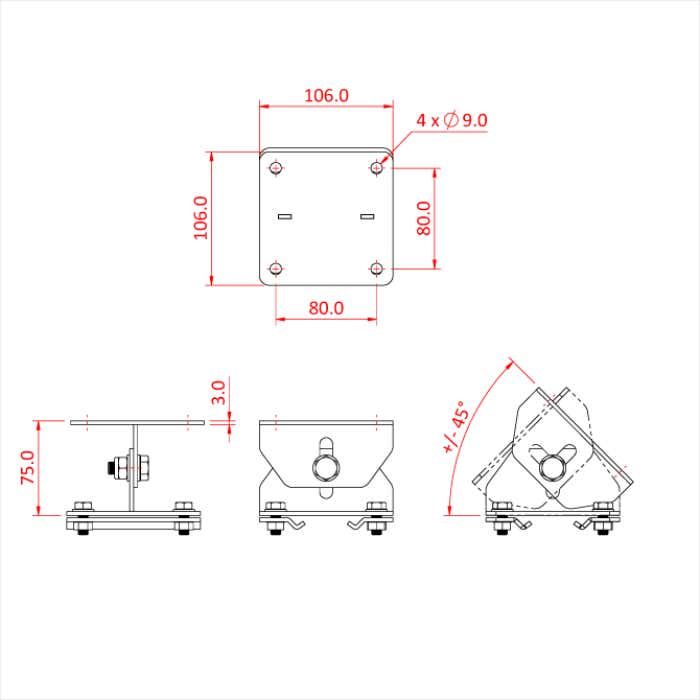 Doughty Studio Rail 80 Adjustable Angle Bracket Supplied With Rail Clamps - Doughty | Bellalite Doughty Studio Rail 80 Adjustable Angle Bracket Supplied With Rail Clamps - Doughty | Bellalite