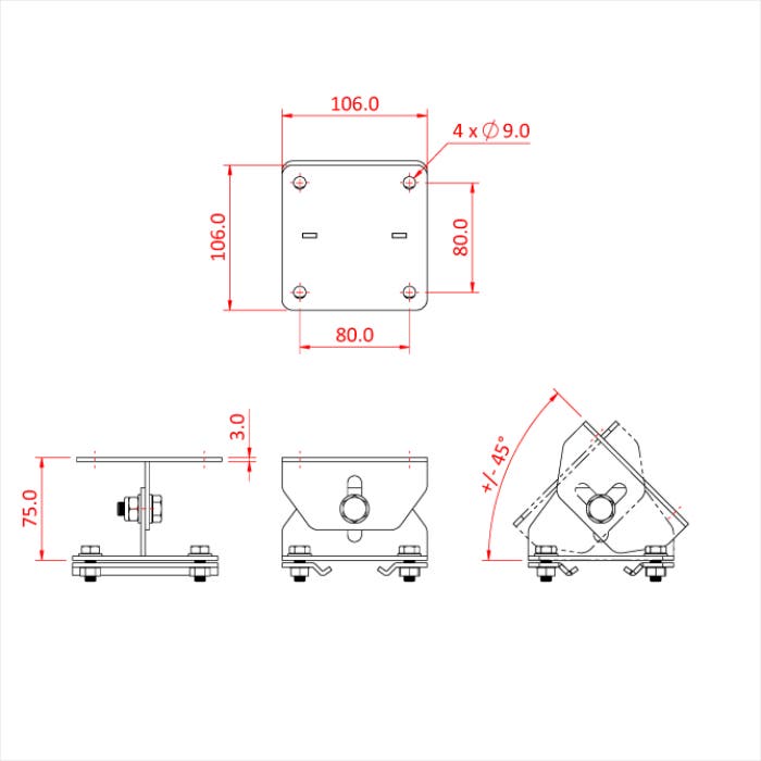 Doughty Studio Rail 80 Adjustable Angle Bracket Supplied With Rail Clamps - Doughty | Bellalite Doughty Studio Rail 80 Adjustable Angle Bracket Supplied With Rail Clamps - Doughty | Bellalite