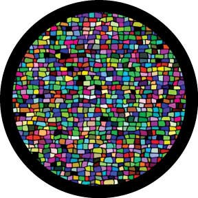 Mosaic Tile Breakup Glasgobo färg, M-size (66mm) - Rosco | Bellalite Mosaic Tile Breakup Glasgobo färg, M-size (66mm) - Rosco | Bellalite