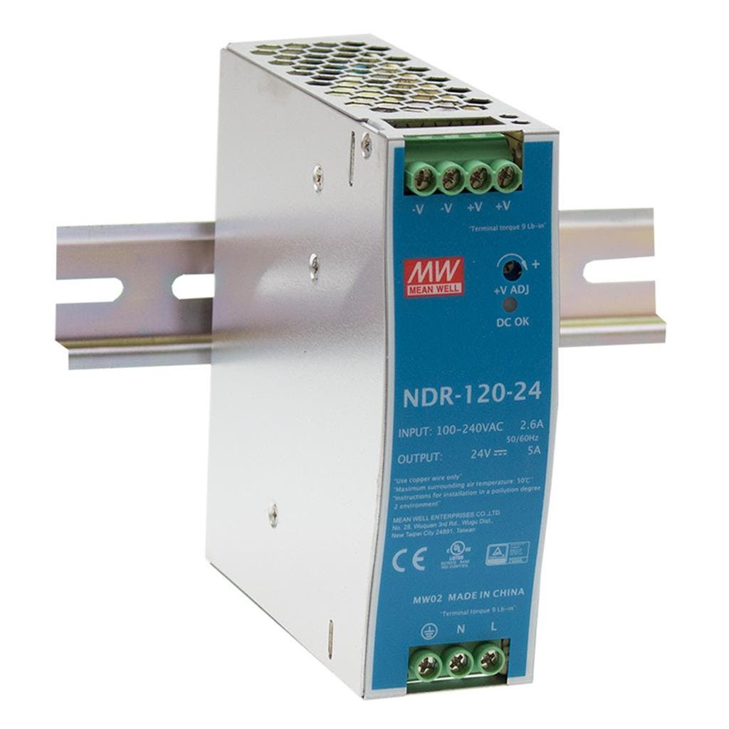 Mean Well NDR-120-24 Din Rail Plus 24V 120W - Mean Well | Bellalite Mean Well NDR-120-24 Din Rail Plus 24V 120W - Mean Well | Bellalite