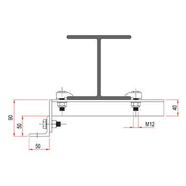 Doughty Girder Clamp With End Bracket 230mm - 300mm - Doughty | Bellalite Doughty Girder Clamp With End Bracket 230mm - 300mm - Doughty | Bellalite