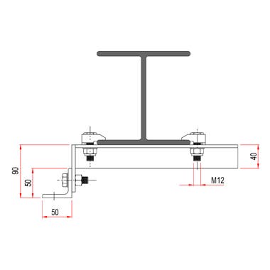 Doughty Girder Clamp With End Bracket 230mm - 300mm - Doughty | Bellalite Doughty Girder Clamp With End Bracket 230mm - 300mm - Doughty | Bellalite
