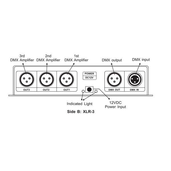 DMX-Split / Signal Amplifier 3CH 1x XLR 3-P + Plint IN / 3x XLR 3-P + Plint UT - LTECH | Bellalite DMX-Split / Signal Amplifier 3CH 1x XLR 3-P + Plint IN / 3x XLR 3-P + Plint UT - LTECH | Bellalite