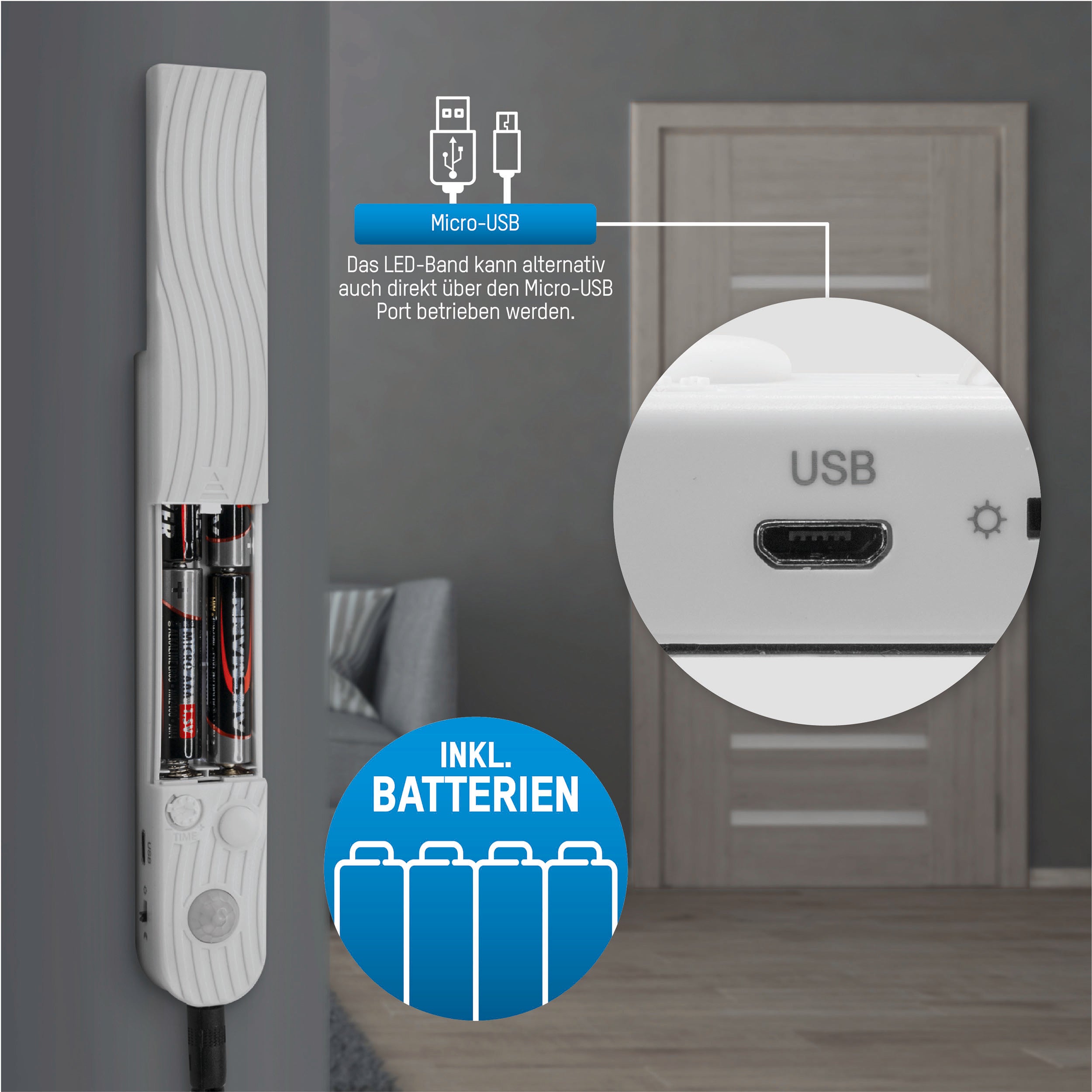 LED-Strip Sensor 2m Batteridriven 3000K - Ansmann | Bellalite