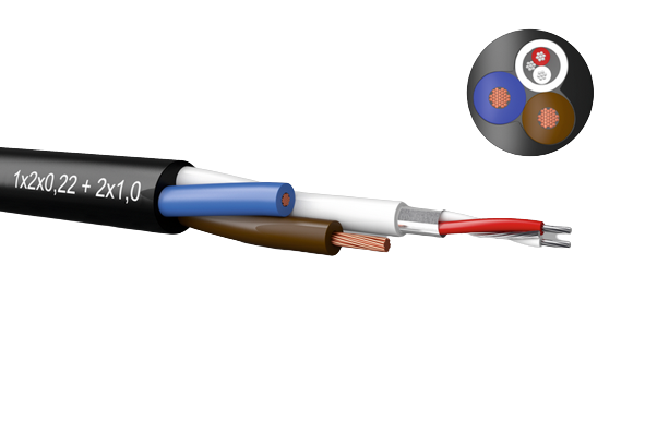 Hybrid Pur Kabel 2x1mm² + 2x0,22mm² + Skärm  - PROLED | Bellalite