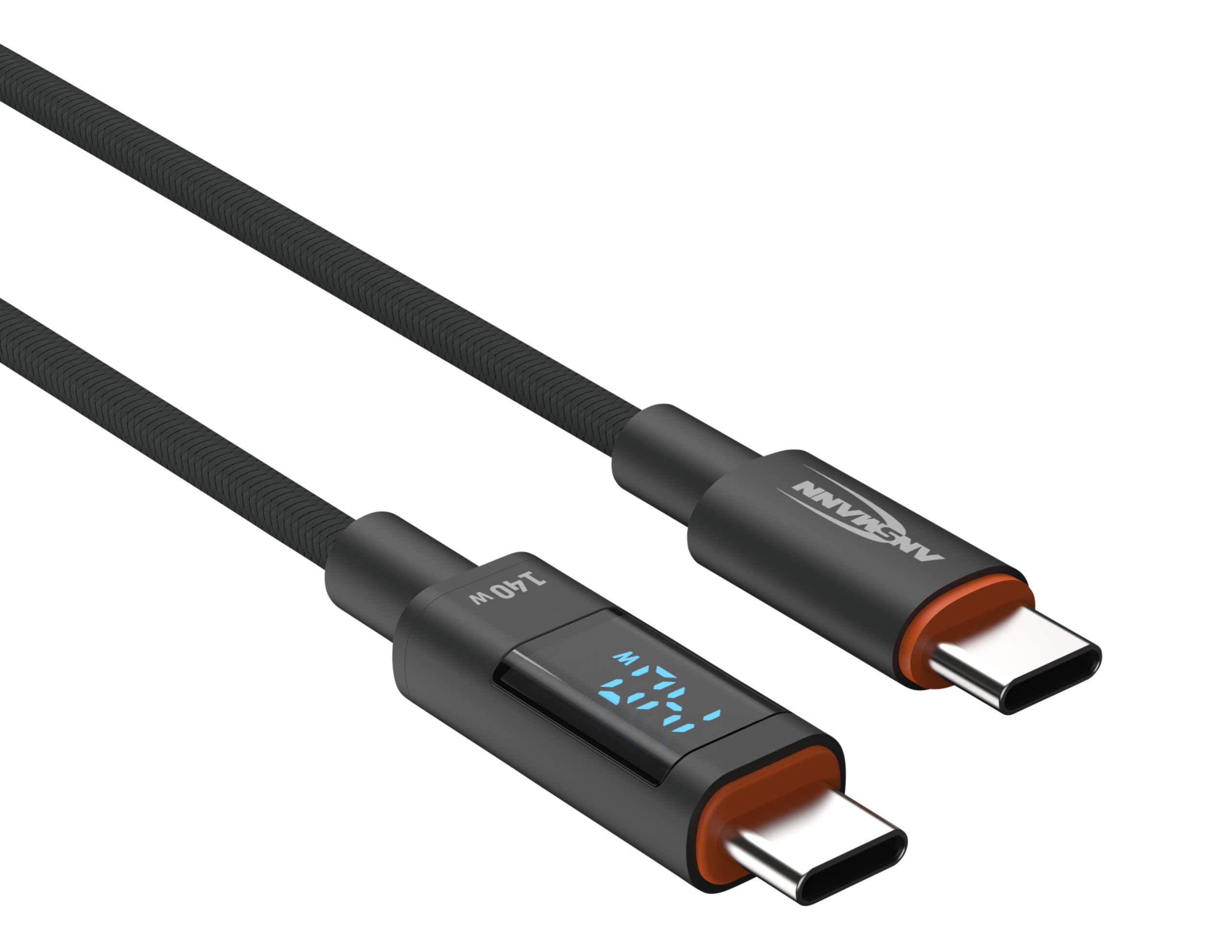 USB-Kabel LED Display Type C / Type C 120cm - Ansmann | Bellalite USB-Kabel LED Display Type C / Type C 120cm - Ansmann | Bellalite