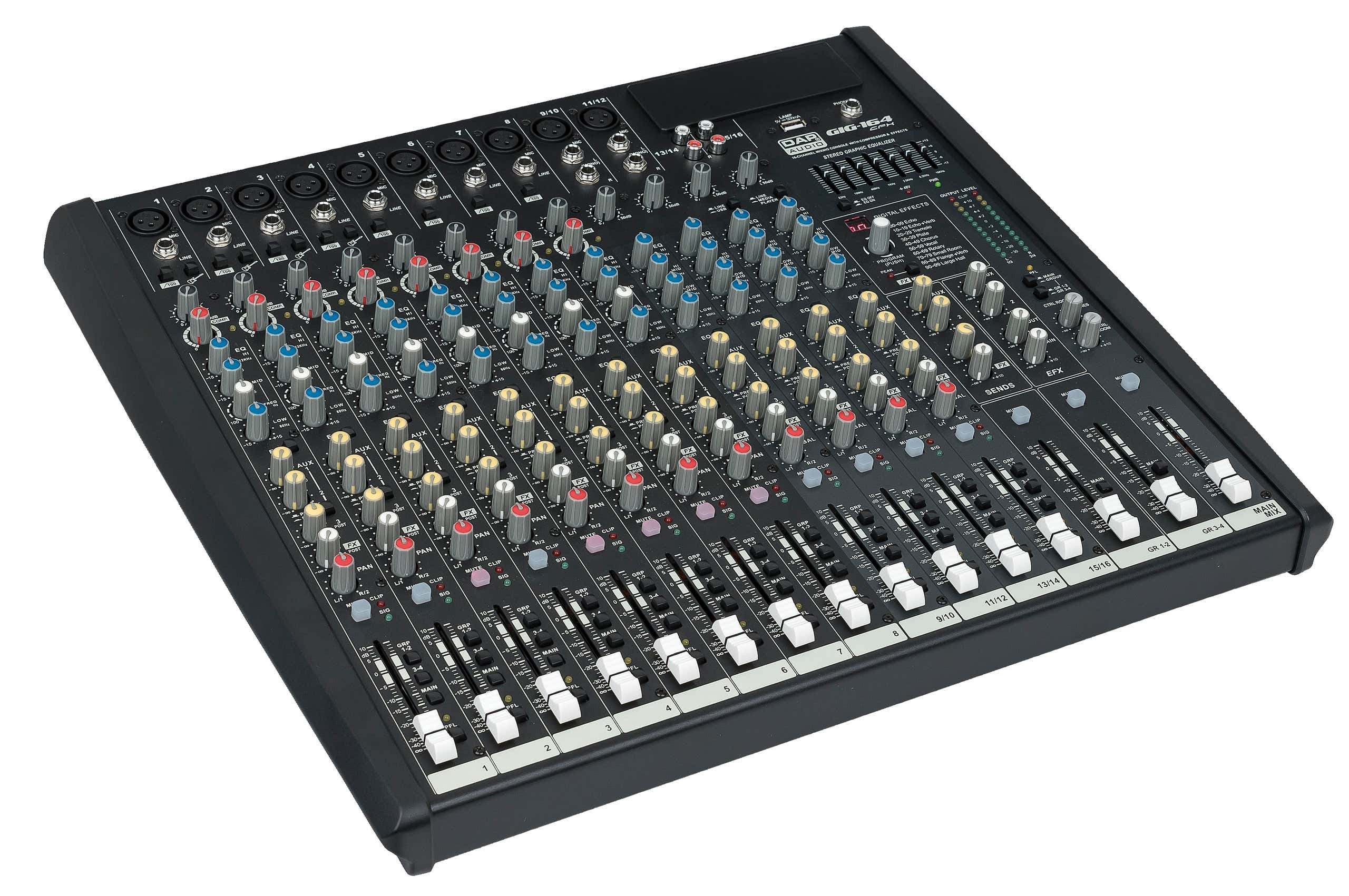 Ljudmixer DAP GIG-164CFX 16 Channel Mixer with dynamics and DSP - DAP | Bellalite Ljudmixer DAP GIG-164CFX 16 Channel Mixer with dynamics and DSP - DAP | Bellalite