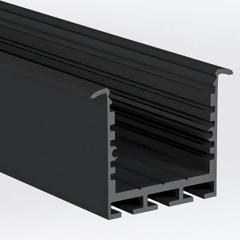 Aluminiumprofil SQ-Line Rec 24, 3m Svart - PROLED | Bellalite Aluminiumprofil SQ-Line Rec 24, 3m Svart - PROLED | Bellalite