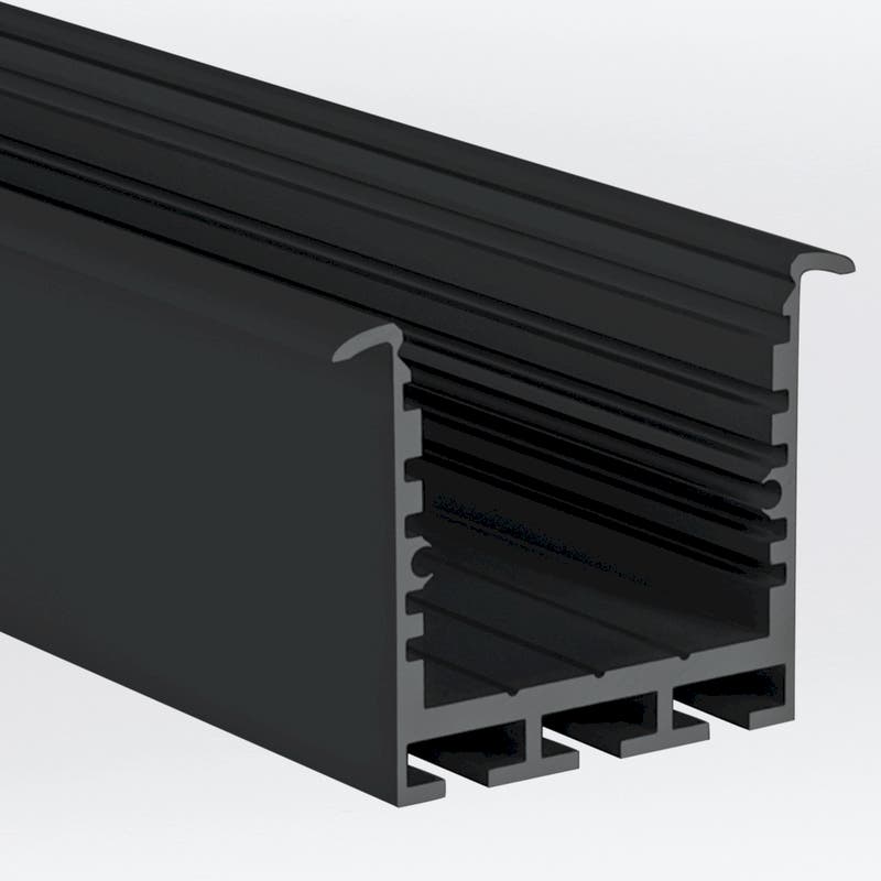 Aluminiumprofil SQ-Line Rec 24, 3m Svart - PROLED | Bellalite Aluminiumprofil SQ-Line Rec 24, 3m Svart - PROLED | Bellalite