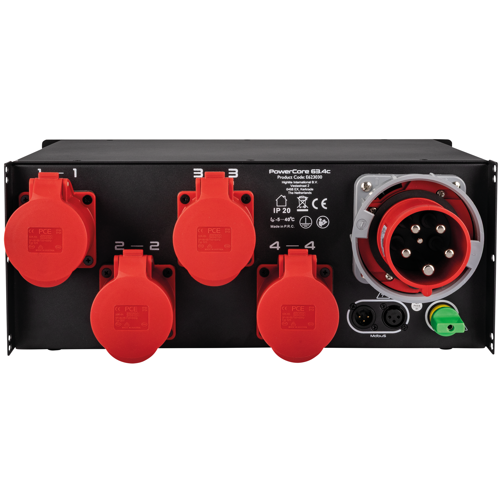 PowerCore 63.4c 4x CEE 32A - Showgear | Bellalite