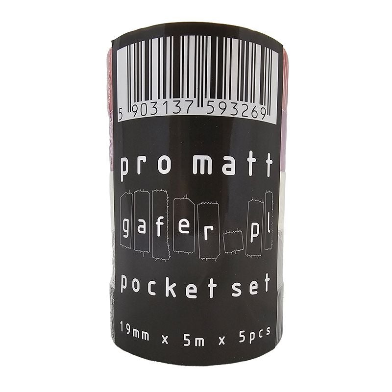 Pocket Pro Matt Tape Set 19mm x 5m svart, grå, vit, lila & röd - Gafer.pl | Bellalite