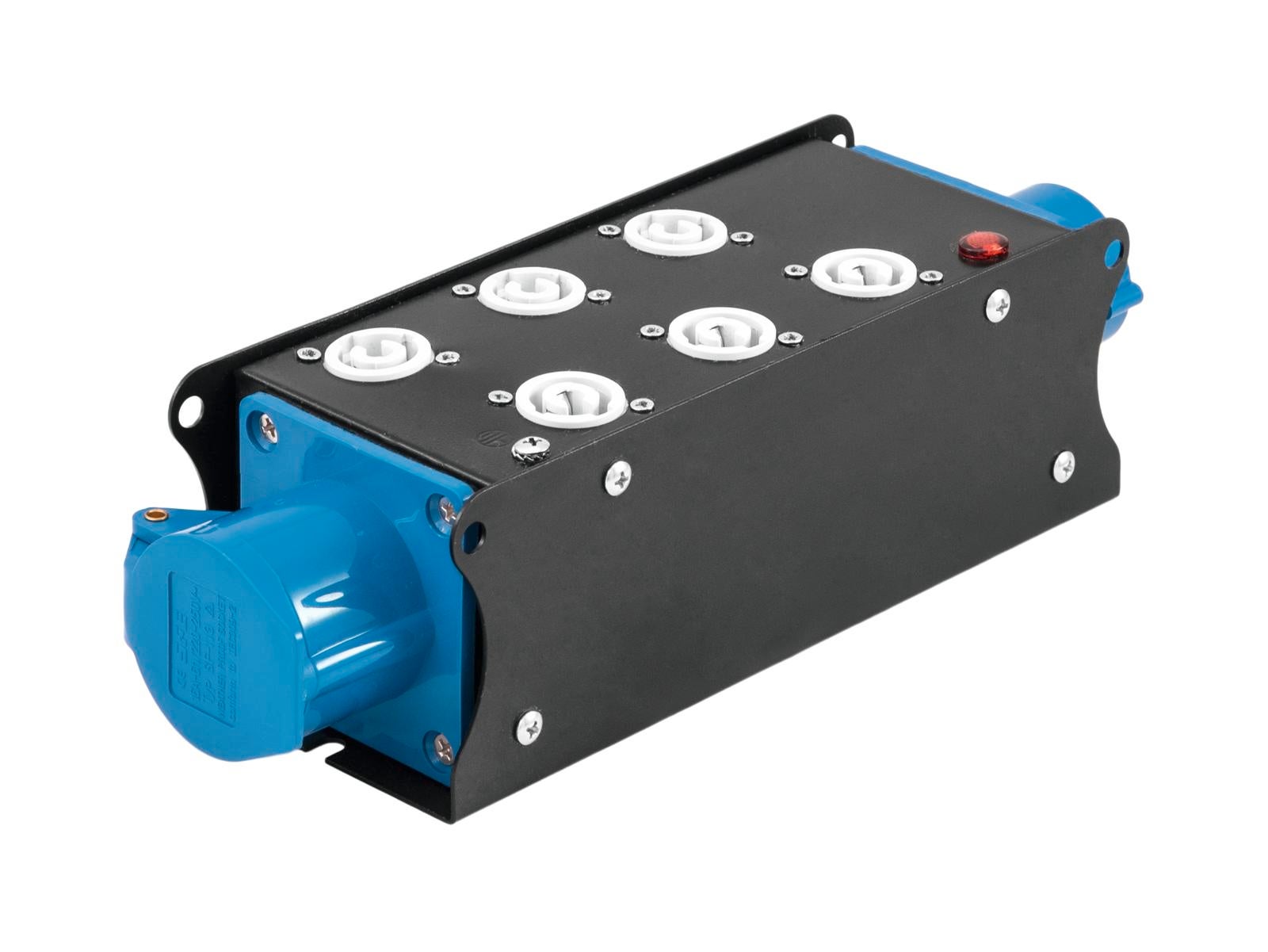 Power Split Box SAB-62X  CEE 16A 3P IN / 6x Powercon + CEE 16A 3P UT - Eurolite | Bellalite