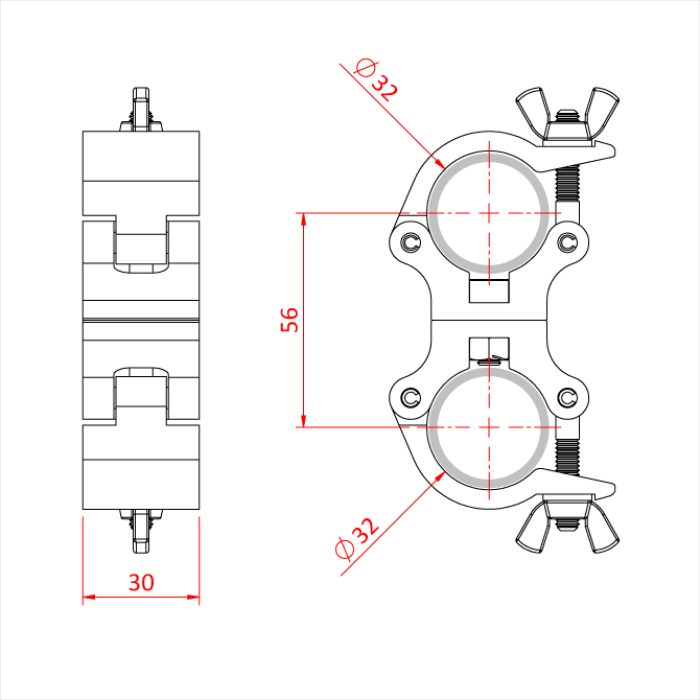 Doughty Atom Parallel Coupler 32mm 32mm, Svart - Doughty | Bellalite