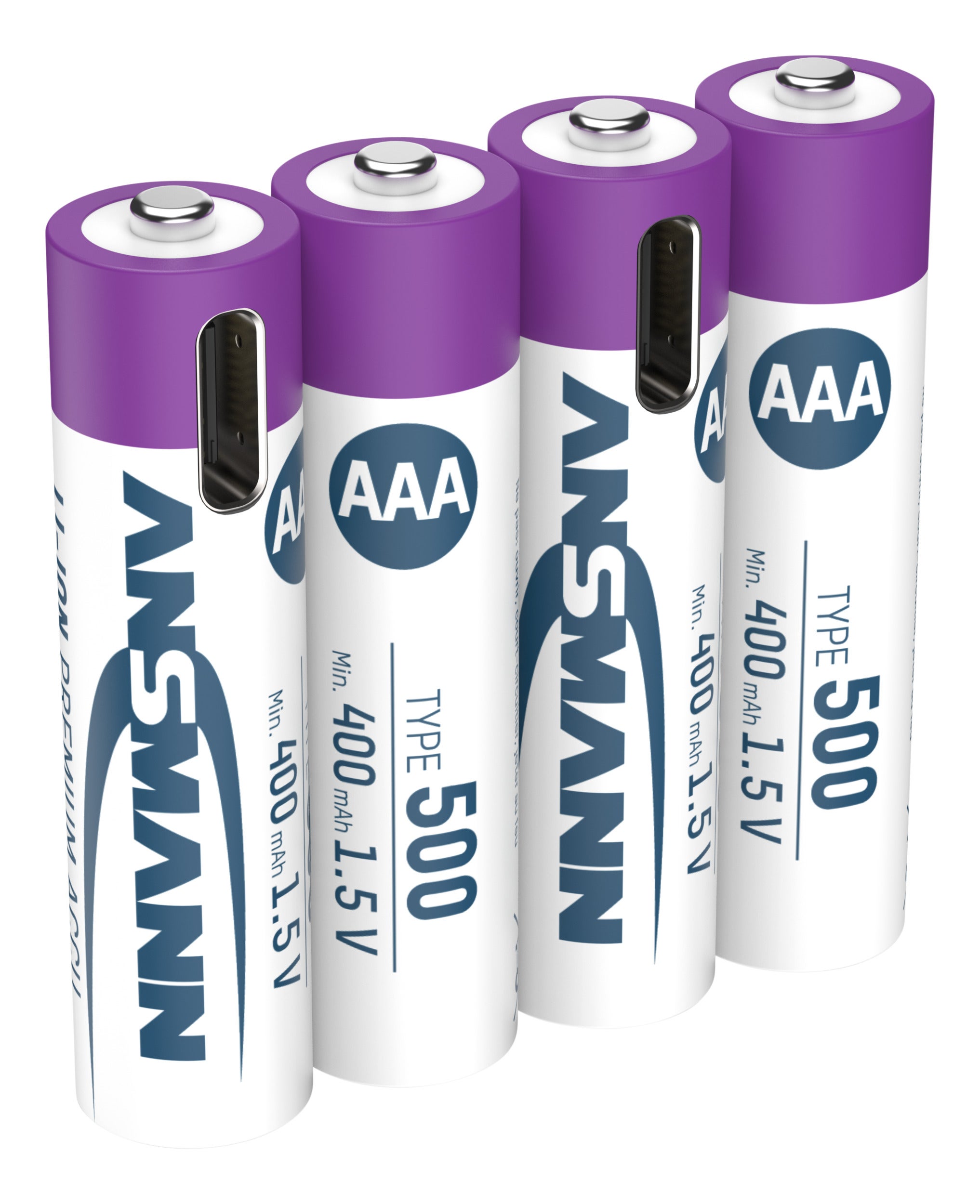 Li-ion Rechargeable battery AAA 400mAh 4-pack - Ansmann | Bellalite