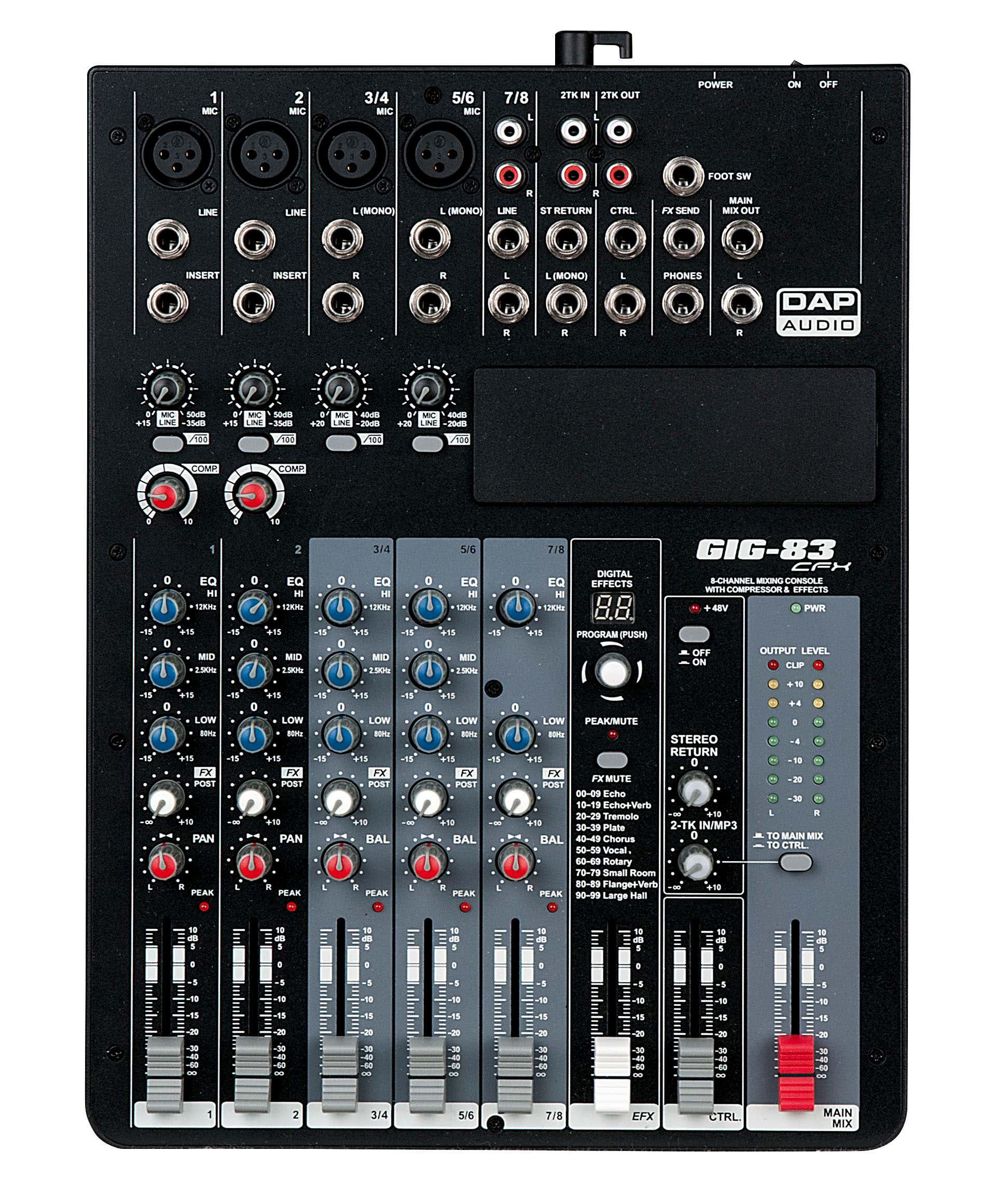 Ljudmixer DAP GIG-83CFX 8 Channel Mixer with dynamics and DSP - DAP | Bellalite Ljudmixer DAP GIG-83CFX 8 Channel Mixer with dynamics and DSP - DAP | Bellalite