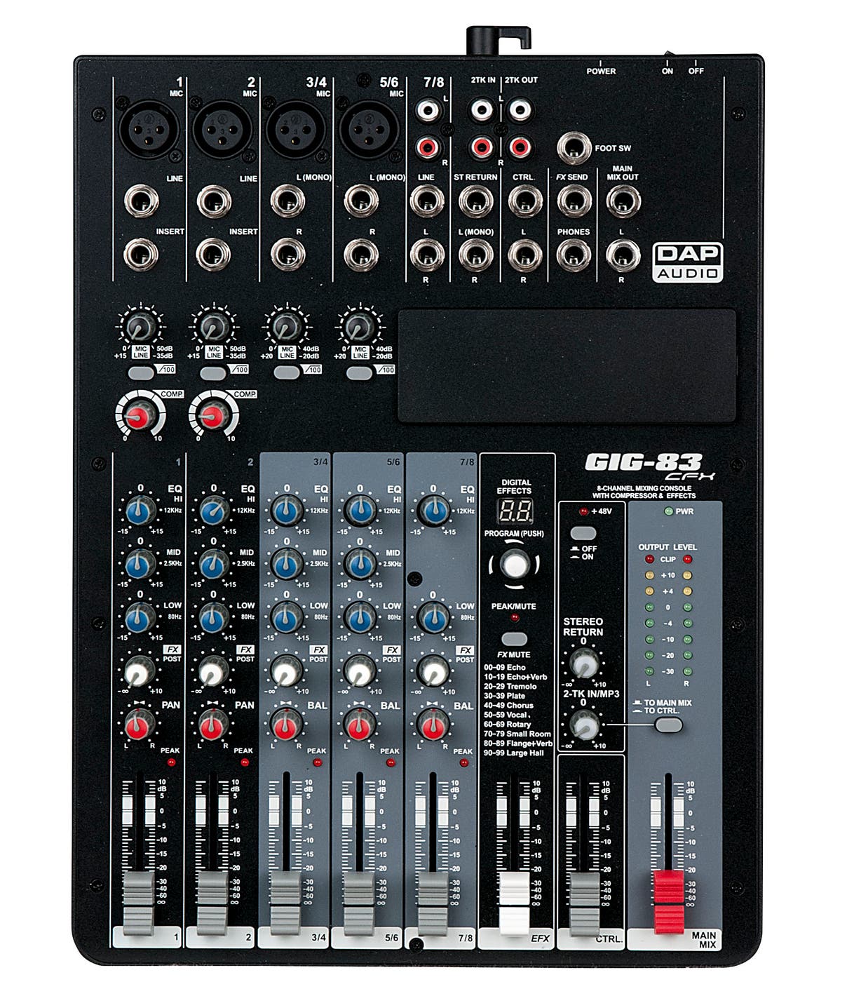 Ljudmixer DAP GIG-83CFX 8 Channel Mixer with dynamics and DSP - DAP | Bellalite Ljudmixer DAP GIG-83CFX 8 Channel Mixer with dynamics and DSP - DAP | Bellalite