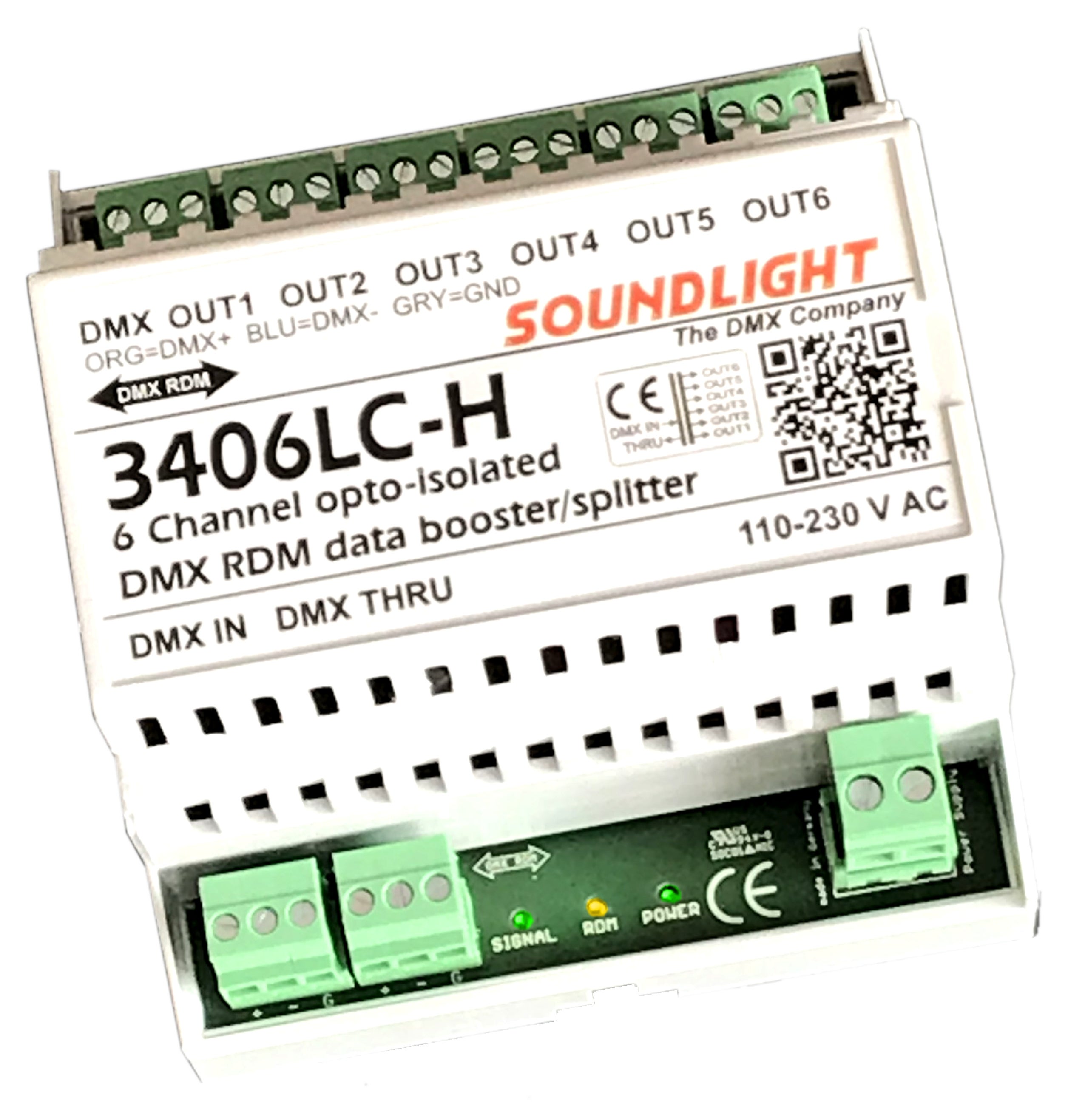 DMX Splitter/Booster, 3406LC-H - Soundlight | Bellalite