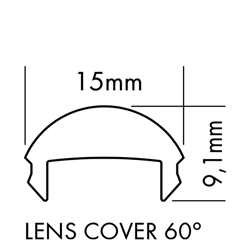 Plastic Cover S-Line Lens 60°, 2m Klar - PROLED | Bellalite