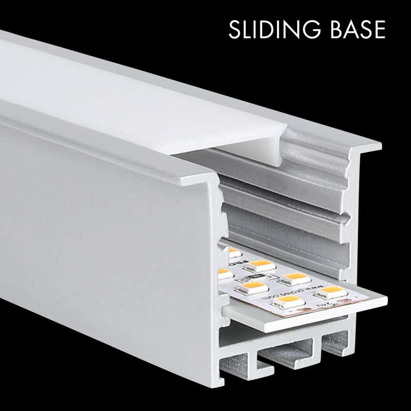 Aluminiumprofil M-Line Rec 24 ST, 2m - PROLED | Bellalite Aluminiumprofil M-Line Rec 24 ST, 2m - PROLED | Bellalite