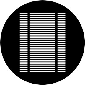 Wide Louvre Metallgobo, D-Size (53,3mm) - Rosco | Bellalite