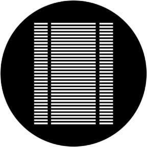 Wide Louvre Metallgobo, D-Size (53,3mm) - Rosco | Bellalite Wide Louvre Metallgobo, D-Size (53,3mm) - Rosco | Bellalite