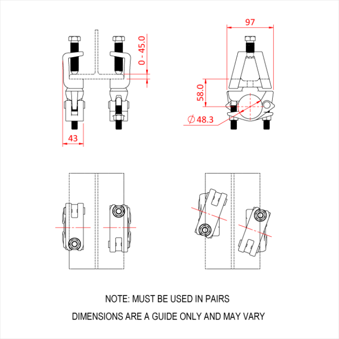 Doughty Gravlock Swivel Coupler Per par - Doughty | Bellalite