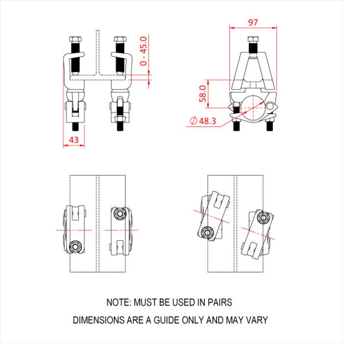 Doughty Gravlock Swivel Coupler Per par - Doughty | Bellalite Doughty Gravlock Swivel Coupler Per par - Doughty | Bellalite