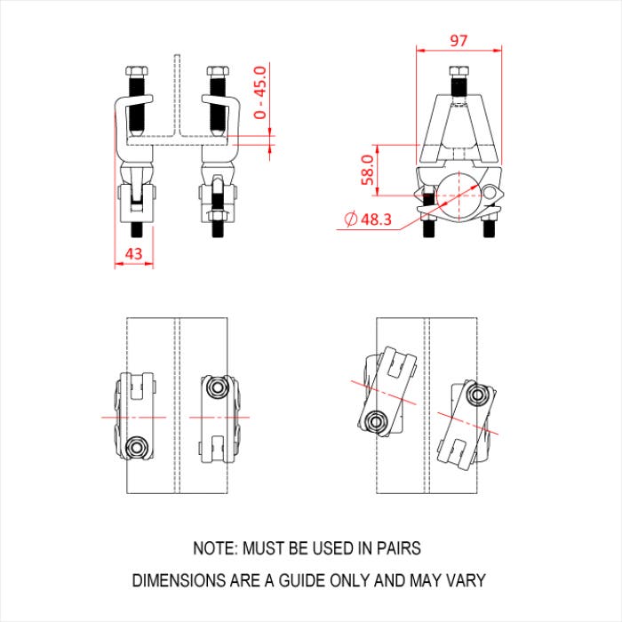 Doughty Gravlock Swivel Coupler Per par - Doughty | Bellalite Doughty Gravlock Swivel Coupler Per par - Doughty | Bellalite
