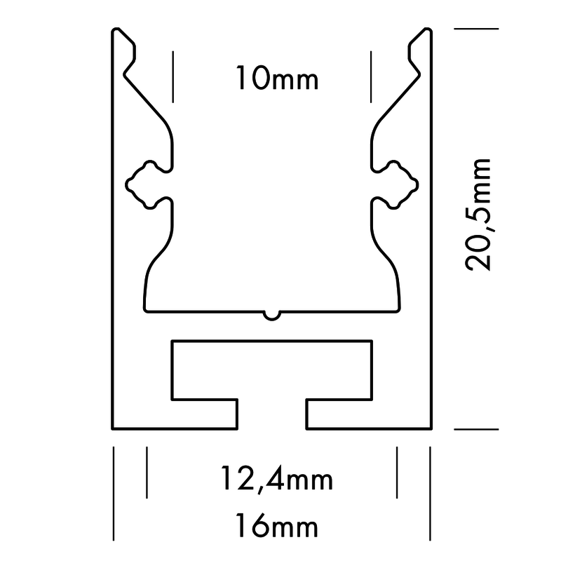 Aluminiumprofil S-Line Standard 24, per meter Alu - PROLED | Bellalite