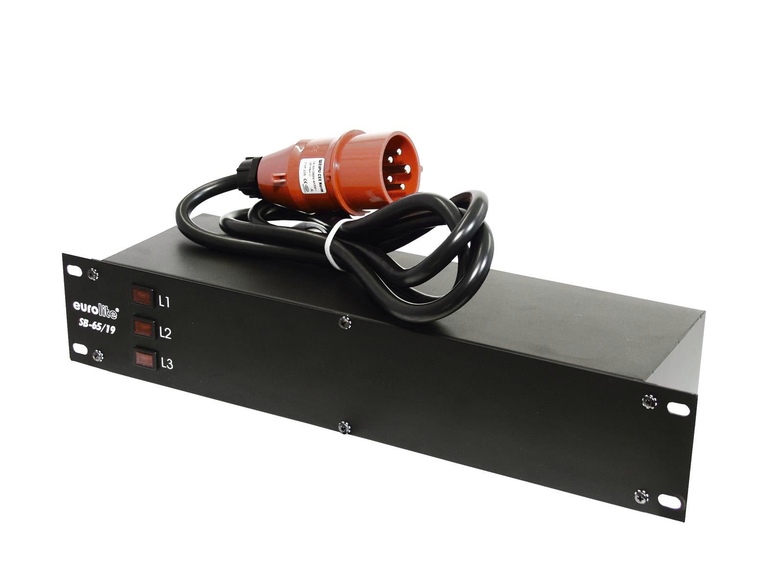 Elcentral, SB-65/19 Power Distributor  16A 5P IN / 6x Schuko UT - Eurolite | Bellalite