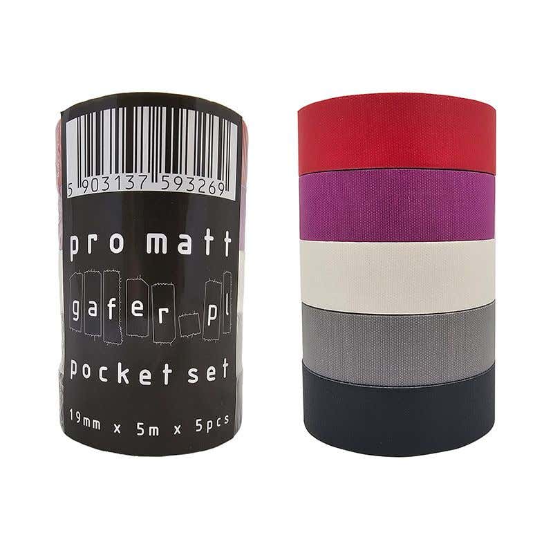 Pocket Pro Matt Tape Set 19mm x 5m svart, grå, vit, lila & röd - Gafer.pl | Bellalite Pocket Pro Matt Tape Set 19mm x 5m svart, grå, vit, lila & röd - Gafer.pl | Bellalite