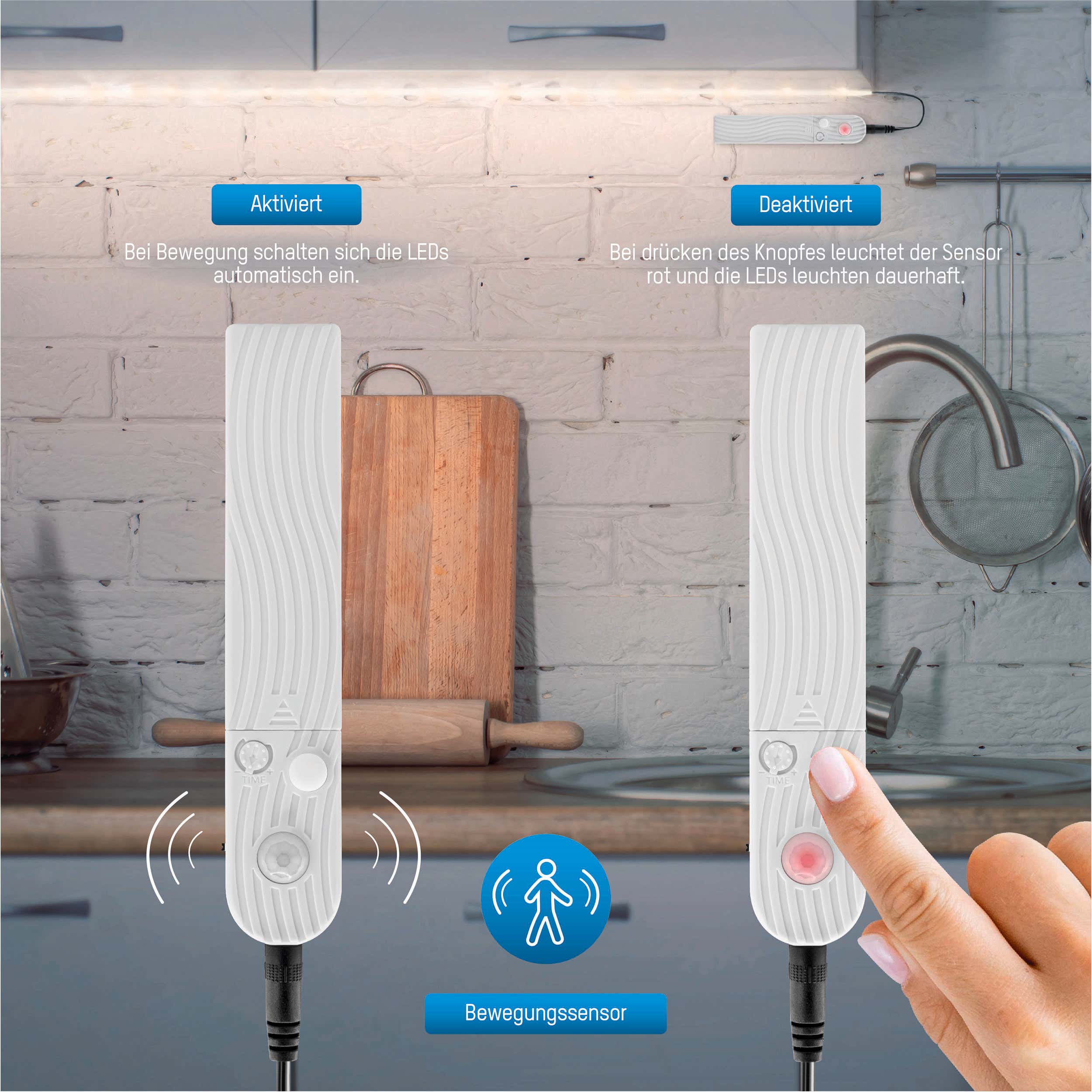 LED-Strip Sensor 2m Batteridriven 3000K - Ansmann | Bellalite LED-Strip Sensor 2m Batteridriven 3000K - Ansmann | Bellalite