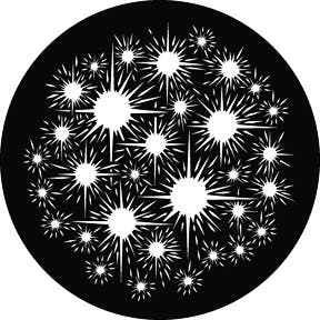 Bursting Breakup Metallgobo, E-Size (37,5mm) - Rosco | Bellalite Bursting Breakup Metallgobo, E-Size (37,5mm) - Rosco | Bellalite