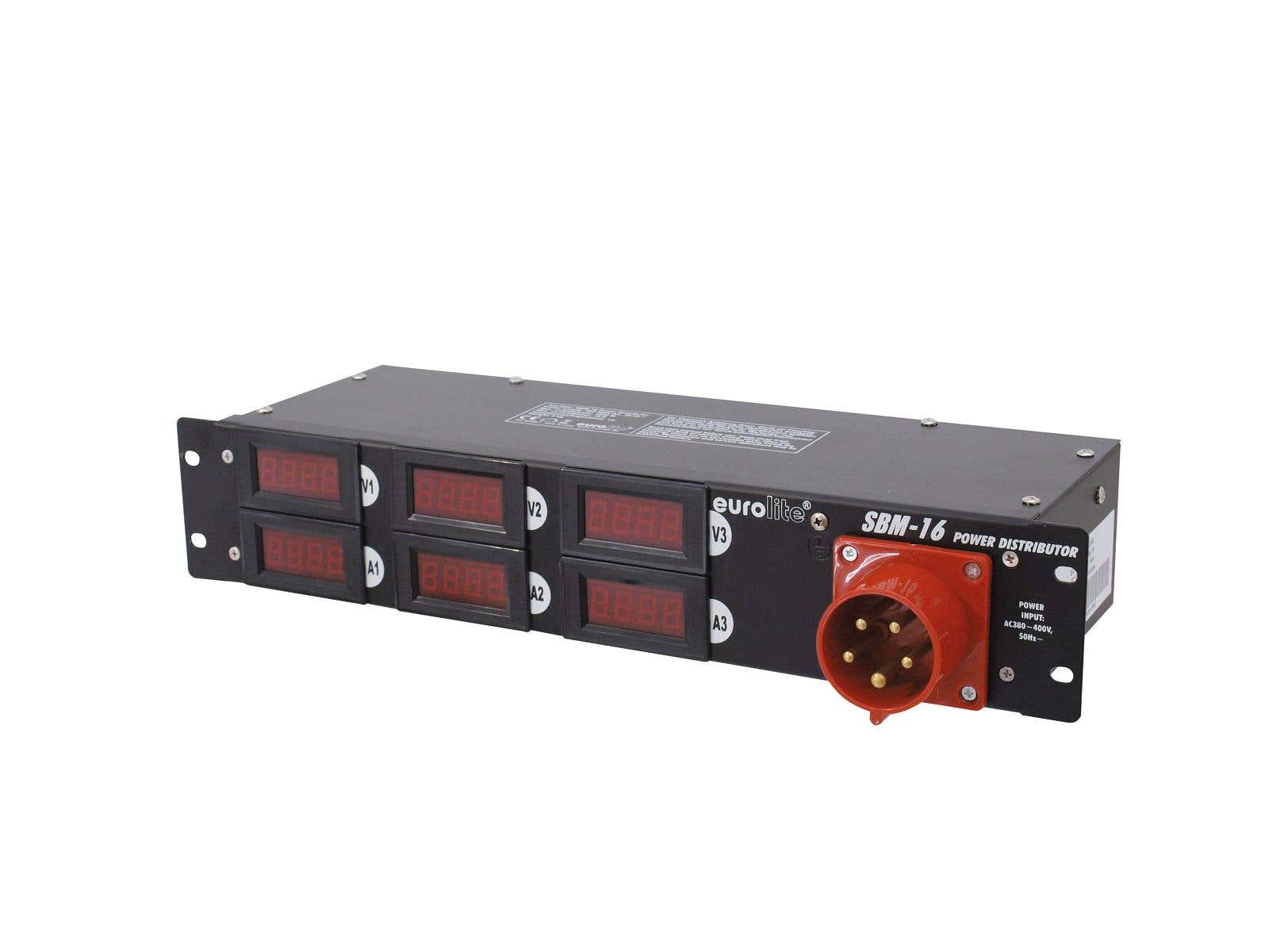 Elcentral, SBM-16 Power Distributor 16A 5P IN / 6x Schuko + 16A 5P UT - Eurolite | Bellalite Elcentral, SBM-16 Power Distributor 16A 5P IN / 6x Schuko + 16A 5P UT - Eurolite | Bellalite