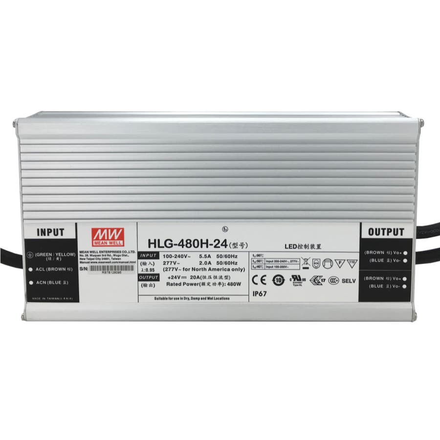 Mean Well HLG-480H-24 PRO 24V 480W IP67 - Mean Well | Bellalite Mean Well HLG-480H-24 PRO 24V 480W IP67 - Mean Well | Bellalite