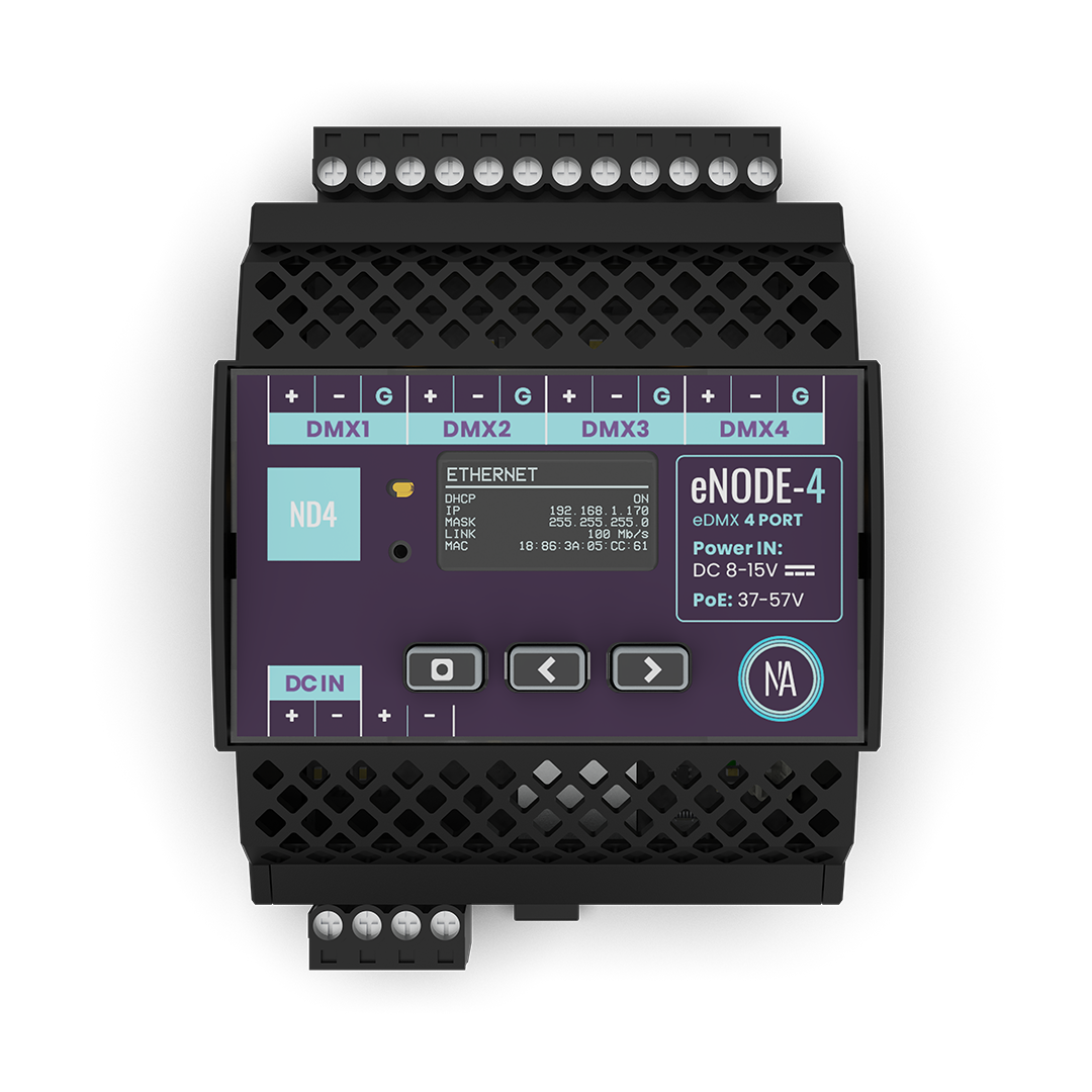 Nicolaudie eNODE-4 DMX Distribution over Ethernet  - Nicolaudie Architectural | Bellalite