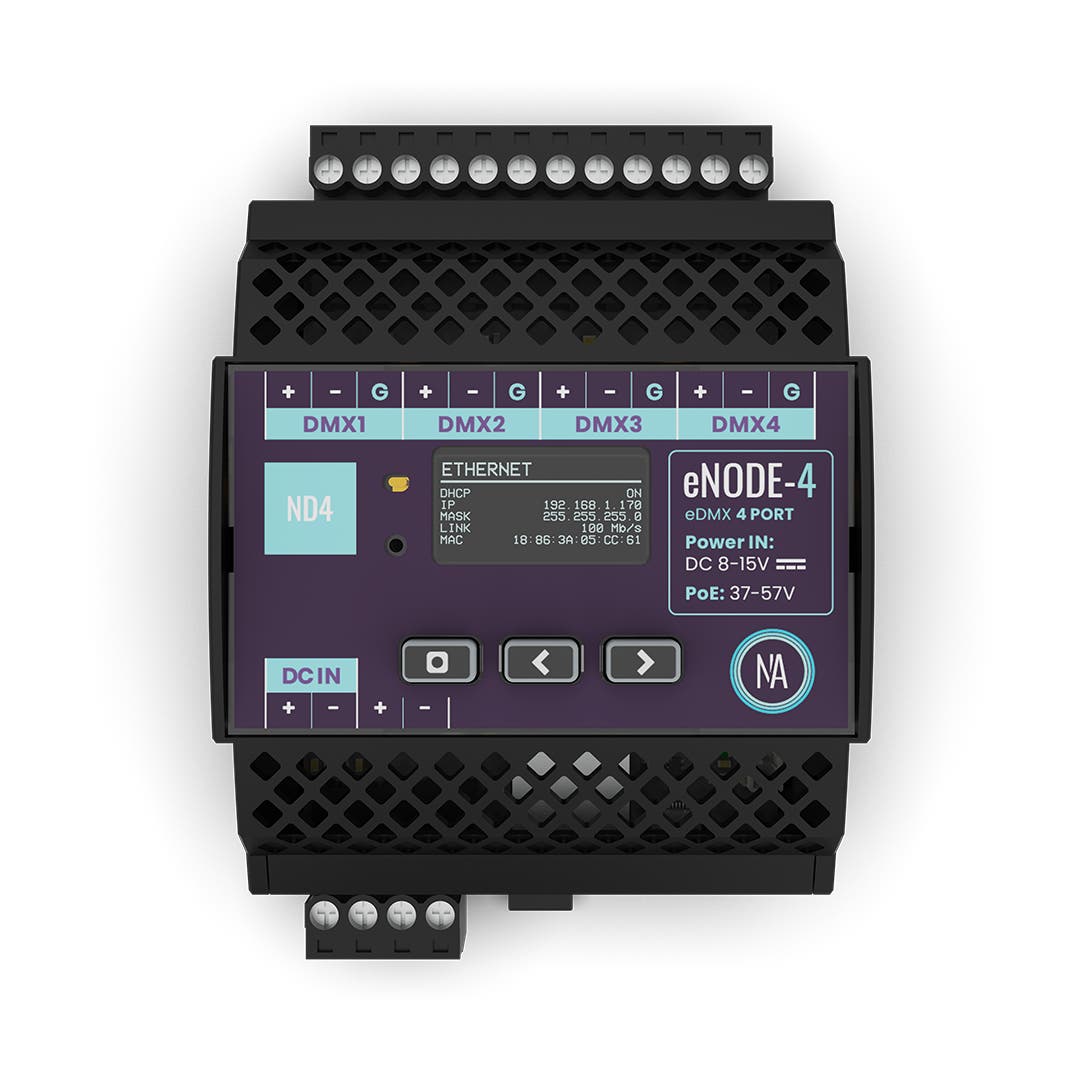Nicolaudie eNODE-4 DMX Distribution over Ethernet - Nicolaudie Architectural | Bellalite Nicolaudie eNODE-4 DMX Distribution over Ethernet - Nicolaudie Architectural | Bellalite