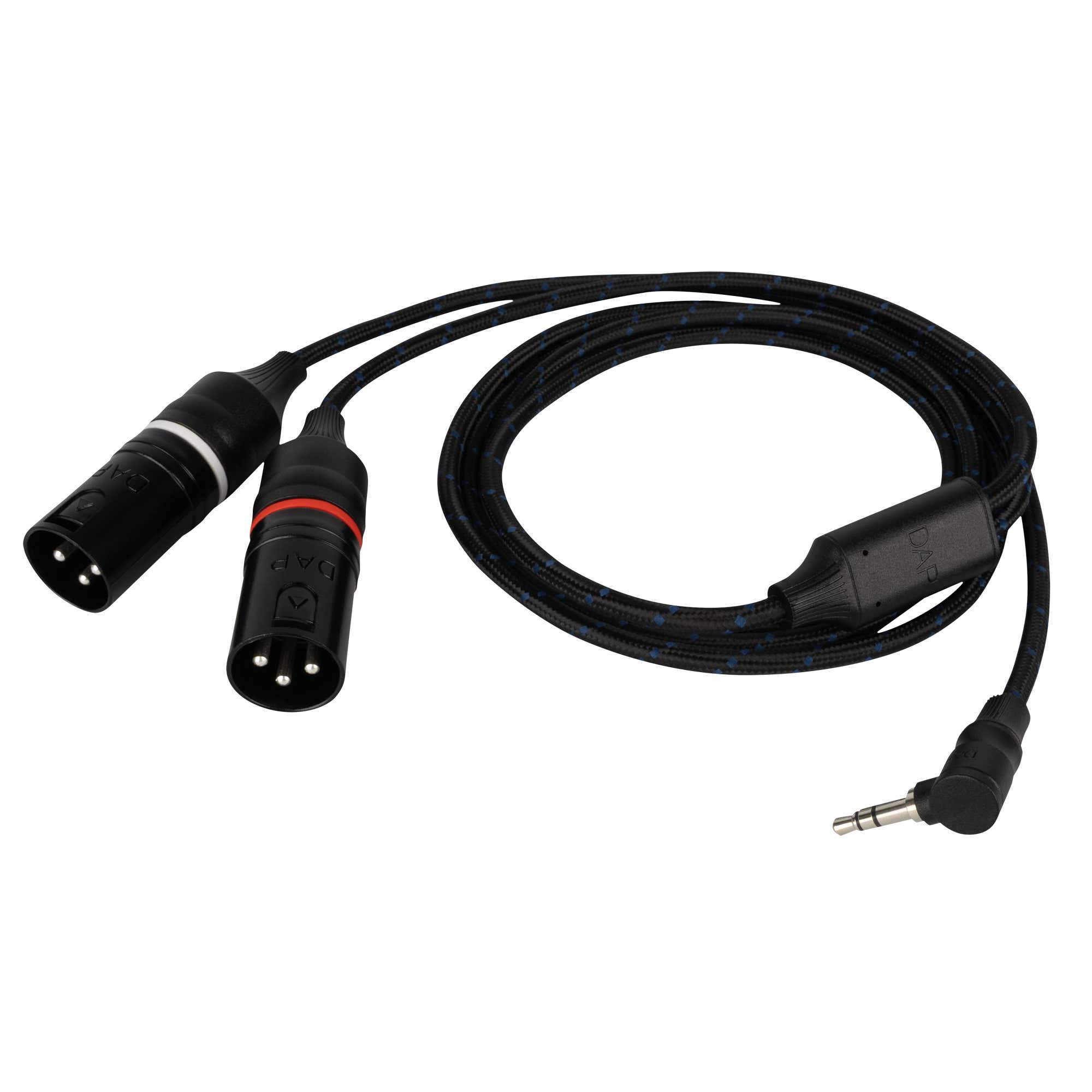 Adapterkabel 90° Stereo Mini-Jack 3,5mm -> 2x XLR 3-Pin Hane Balanserad 75cm - DAP | Bellalite Adapterkabel 90° Stereo Mini-Jack 3,5mm -> 2x XLR 3-Pin Hane Balanserad 75cm - DAP | Bellalite