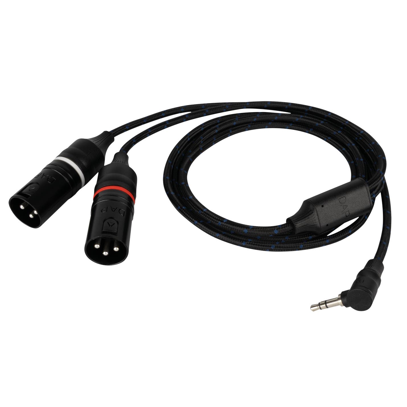 Adapterkabel 90° Stereo Mini-Jack 3,5mm -> 2x XLR 3-Pin Hane Balanserad 75cm - DAP | Bellalite Adapterkabel 90° Stereo Mini-Jack 3,5mm -> 2x XLR 3-Pin Hane Balanserad 75cm - DAP | Bellalite