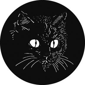 El Gato the Cat Metallgobo, M-Size (66mm) - Rosco | Bellalite El Gato the Cat Metallgobo, M-Size (66mm) - Rosco | Bellalite